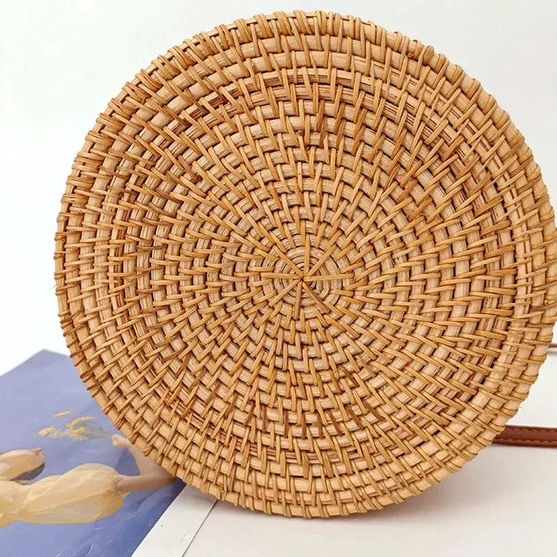 Round Rattan Bag | Blue Ivy