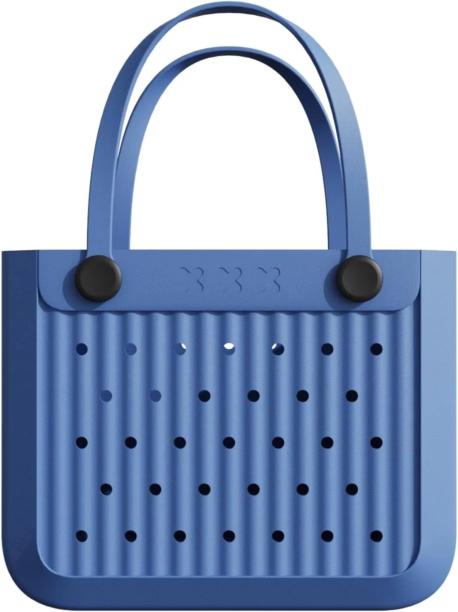 Rubber Beach Tote Bag, Waterproof EVA Travel Tote Washable Beach Handbags for Sports Outdoor Anti-Tip Bag