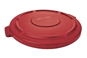 Rubbermaid Commercial Products BRUTE Heavy-Duty Round Trash/Garbage Lid, 20-Gallon, Red, Outdoor Waste Container for Home/Garage/Mall/Office/Stadium/Bathroom