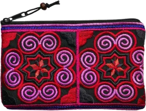 Sabai Jai Boho Coin Purse: Handmade Small Embroidered Change Pouch for Women - Colorful, Ethnic, Eco Friendly & Sustainable