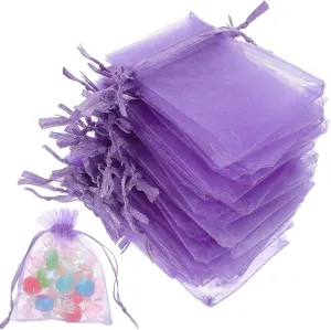 SAFIGLE 50Pcs Organza Drawstring Bags for Candy and Jewelry Wrapping Portable present Pouches for Parties Festivals and Baking Treats