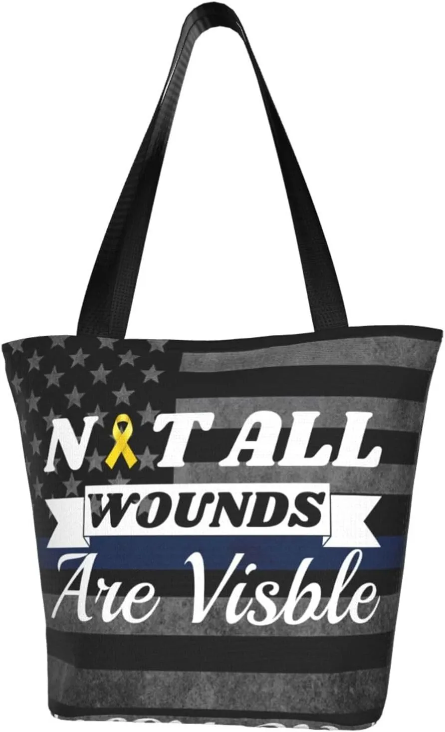 Sarcoma Cancer Awareness Not All Wounds Are Visble Fashion Shoulder Bag Large Capacity For Man Or Woman