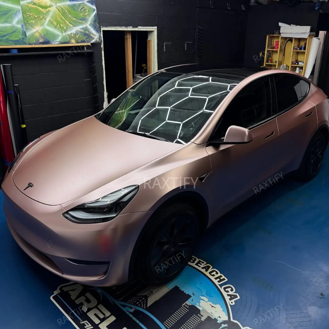 Satin Metallic Rose Gold Car Wrap