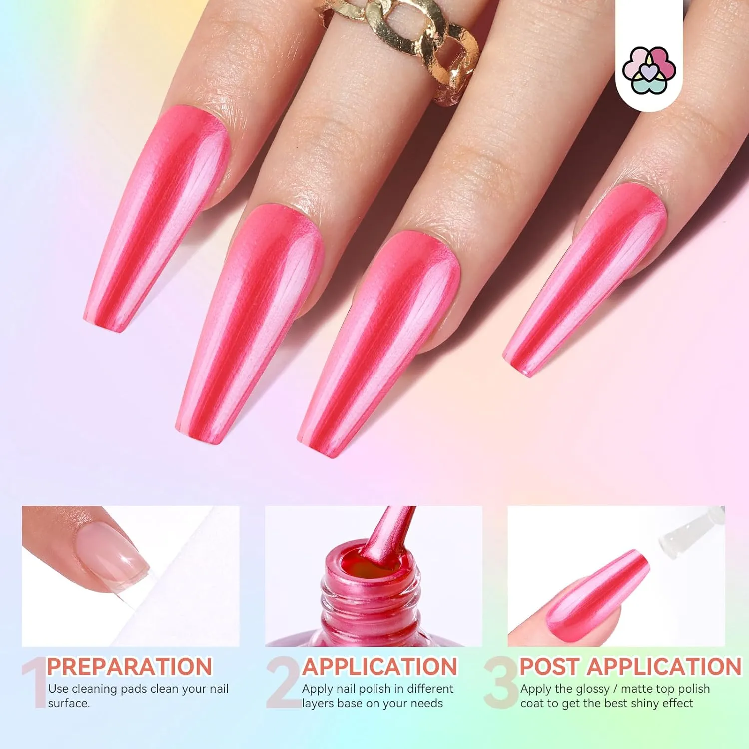 SAVILAND Metallic Nail Polish Quick Dry 12pcs: Neon Colors Chrome Long-Lasting Regular Bulk Summer Fingernail Polish Kit Base-Top Coat Glossy Matte Toe Nail Art Home Salon DIY