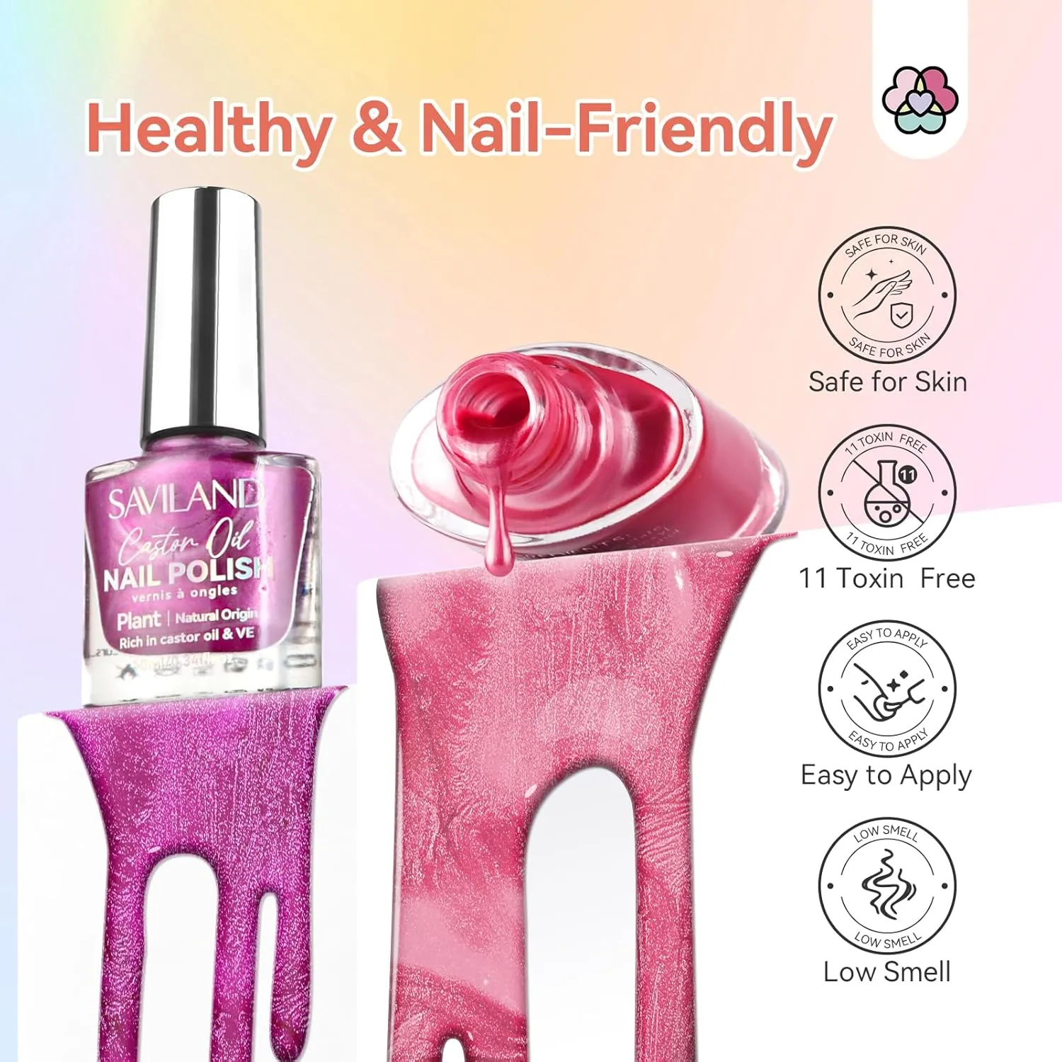 SAVILAND Metallic Nail Polish Quick Dry 12pcs: Neon Colors Chrome Long-Lasting Regular Bulk Summer Fingernail Polish Kit Base-Top Coat Glossy Matte Toe Nail Art Home Salon DIY