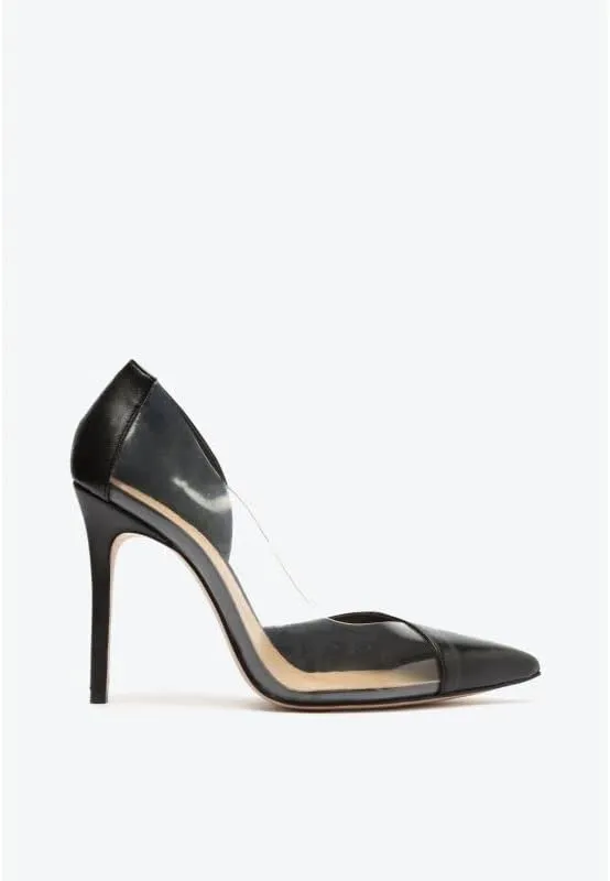 SCHUTZ Cheslie Black Metallic Slip On Pointed Toe Stiletto High Heel Pumps, 5.5