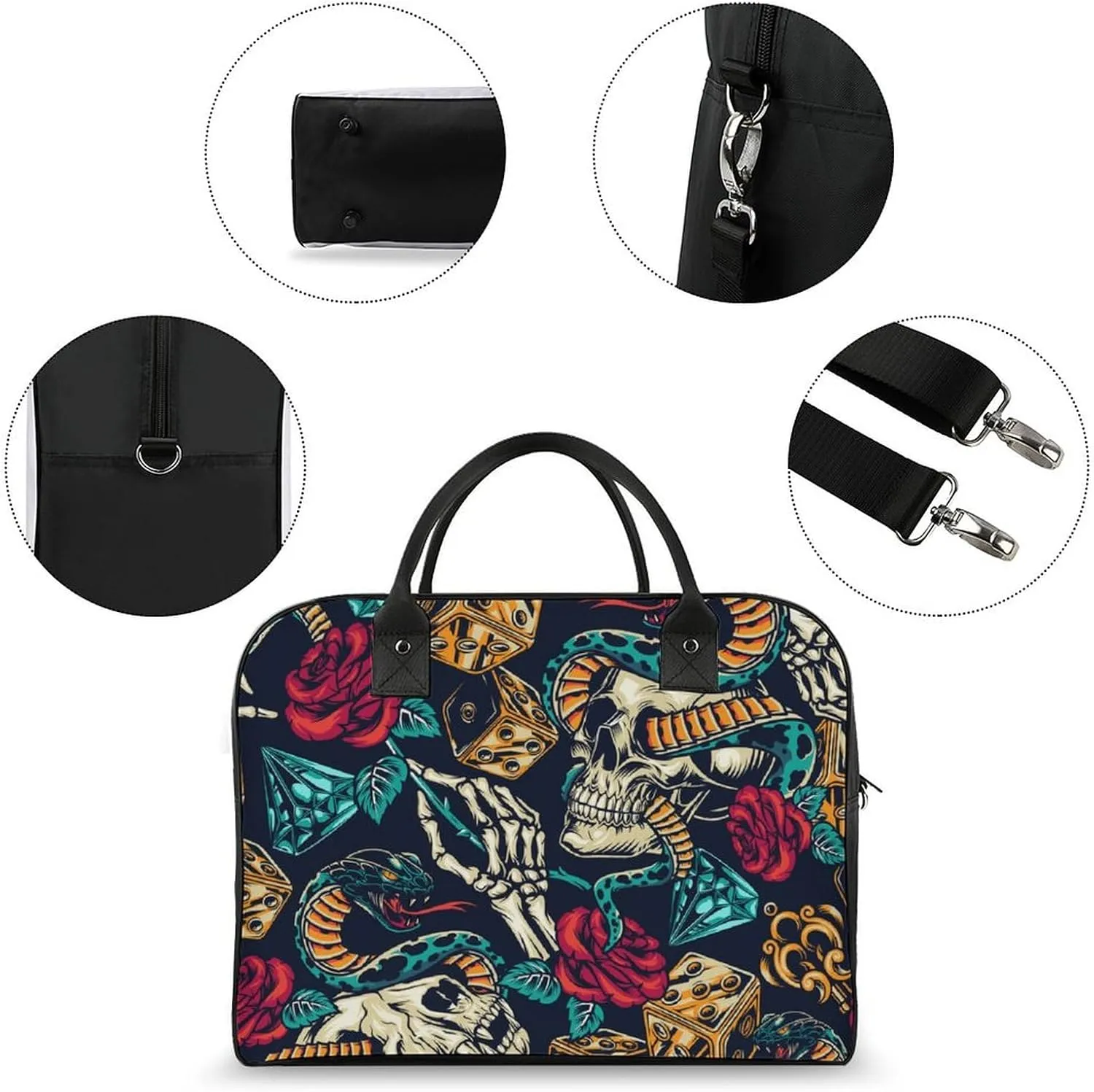 Seamless Patterns in Dental Dentistry Travel Handbag with A Large Capacity Design That Can Be Reused