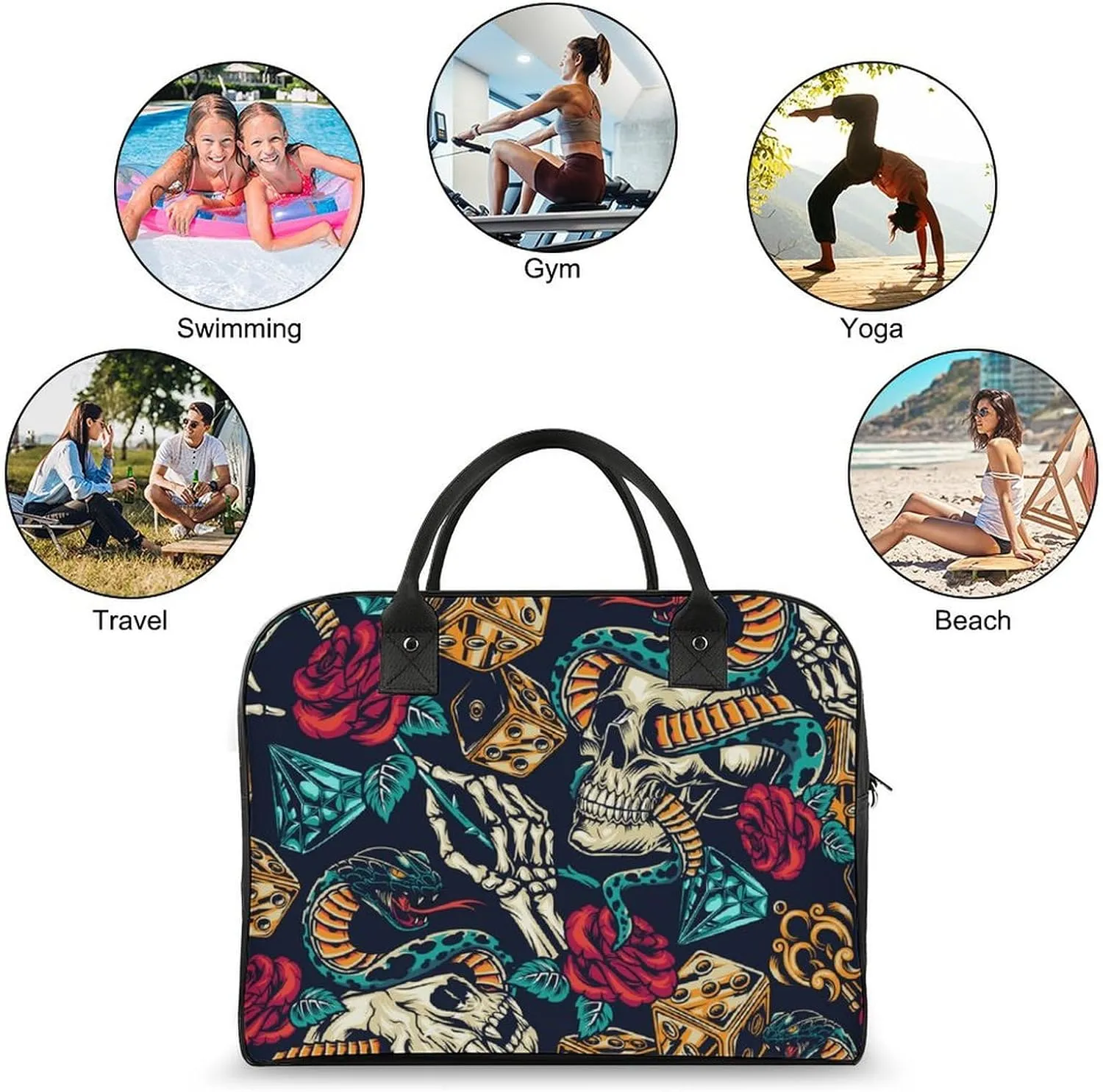 Seamless Patterns in Dental Dentistry Travel Handbag with A Large Capacity Design That Can Be Reused