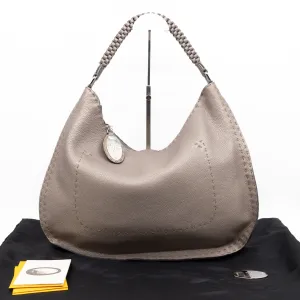 Selleria Hobo Bag Grey Metallic Roma Leather