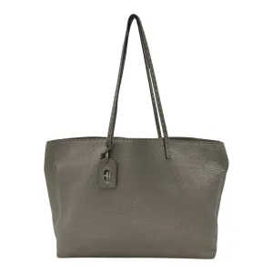 Selleria Metallic Grey Tote Bag in Calfskin, Silver hardware