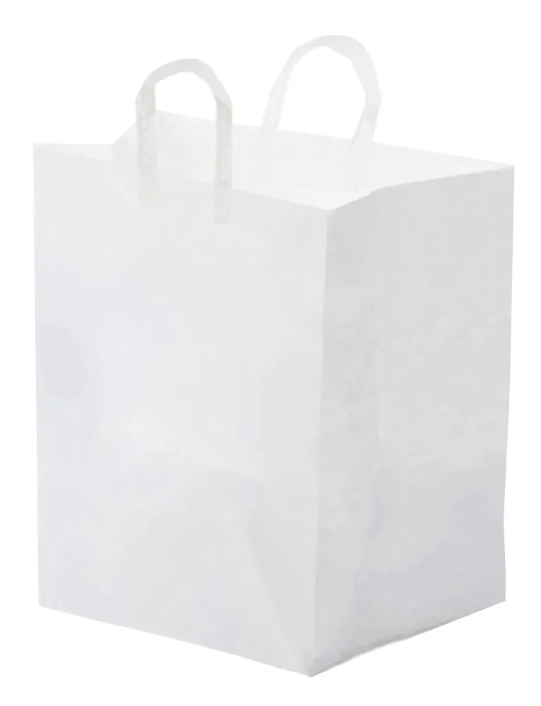 SFLPWTPE Large Take-Out Shopper Bag with Folded Loop Handle, 16" Length x 12" Width (Case of 250)