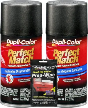 Sherwin-Williams Dupli-Color BGM0595 Metallic Iridium Perfect Match Automotive Paint (8 oz) Compatible with GM Vehicles Bundle with Prep Wipe (3 Items)