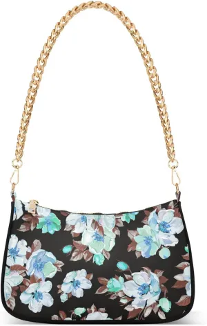 Shoulder Bags for Women Flowers Handbag Small Clutch Purse with Zipper Closure Multicolor 1