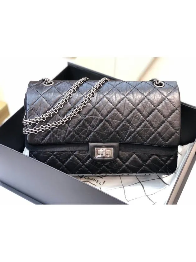Shoulder Ruthenium Chanel Chain Large *00% satisfaction guarantee 255 Special collection Black Bag Flap  Calfskin Vintage