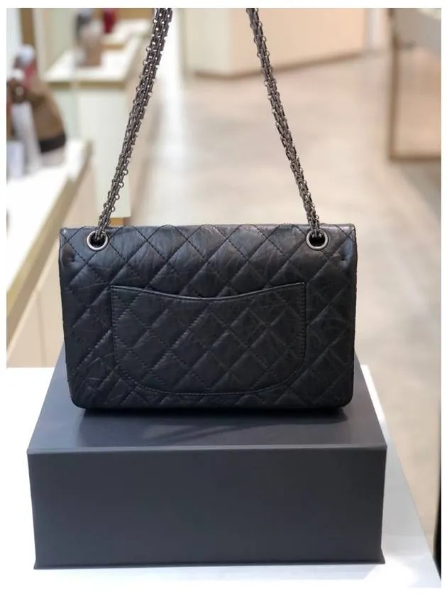 Shoulder Ruthenium Chanel Chain Large *00% satisfaction guarantee 255 Special collection Black Bag Flap  Calfskin Vintage