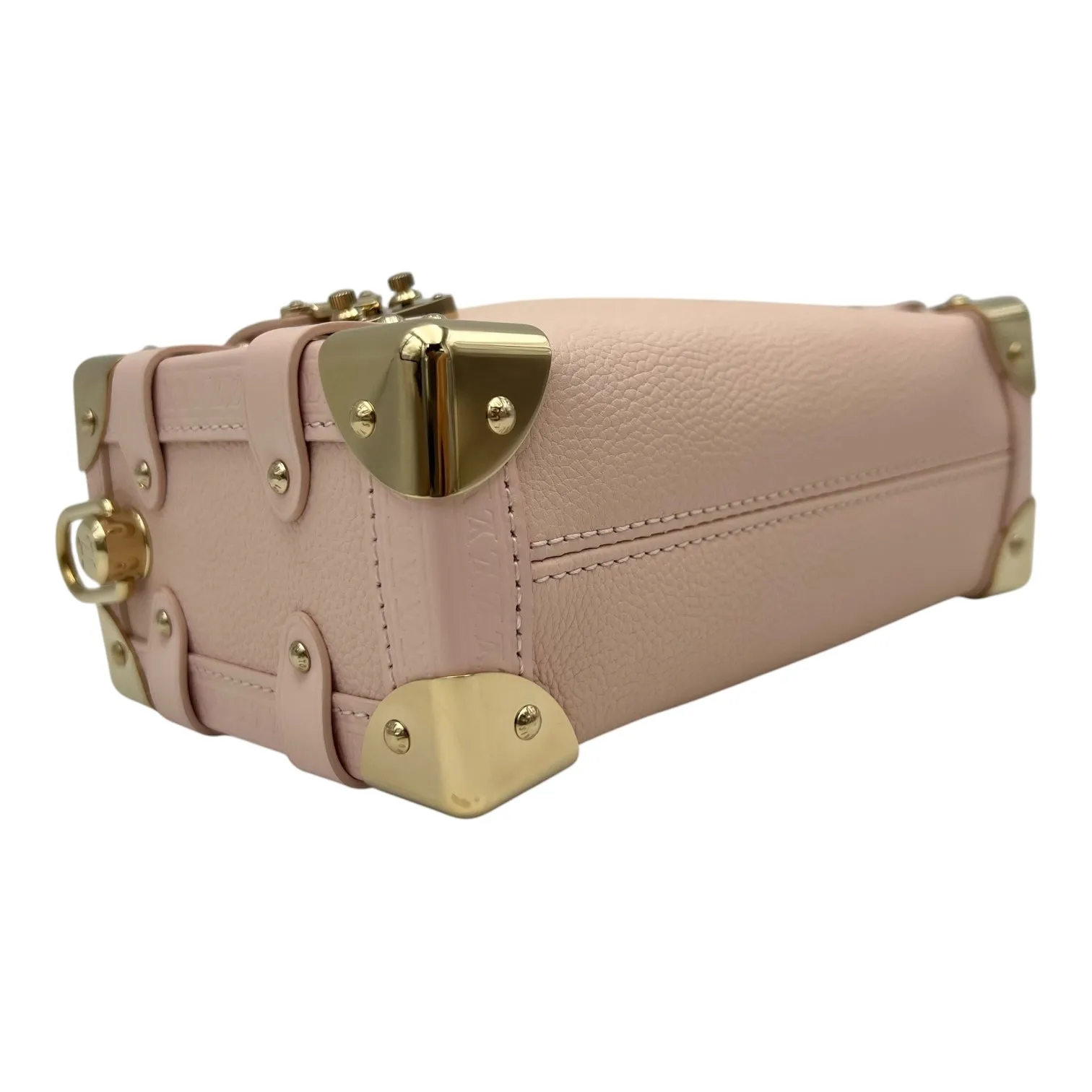 Side Trunk PM Pink Crossbody Bag in Calfskin, Silver hardware