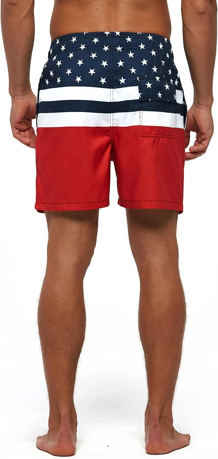 SILKWORLD Mens Swimming Trunks 5 Inch Inseam Swim Shorts Summer Bathing Suit Swimwear Beachwear with Pockets