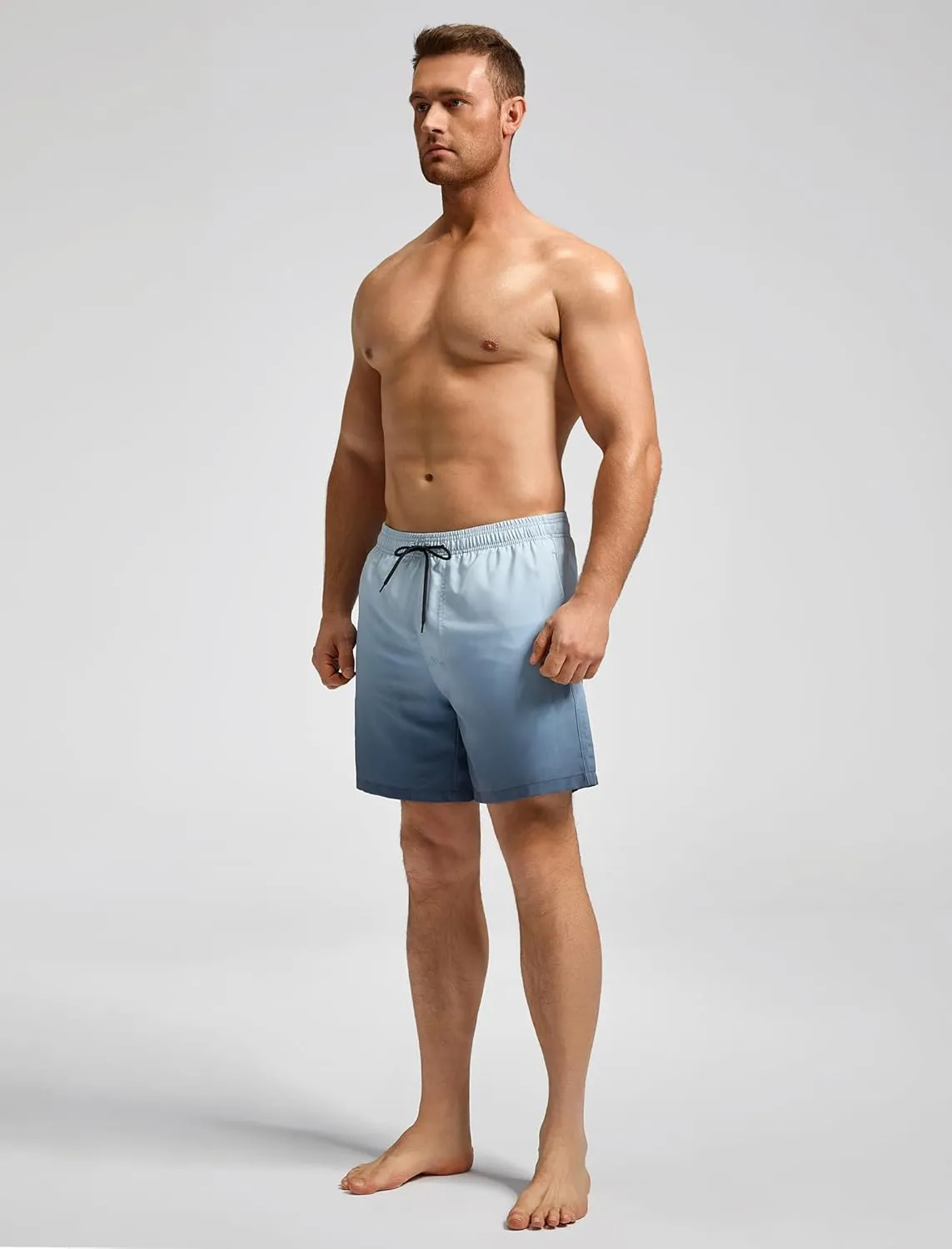 SILKWORLD Mens Swimming Trunks with Compression Liner Quick Dry 5 inch Swim Shorts with Zipper Pockets