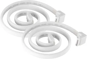SilverStone Technology CP08W 90 Degree SATA 3 Sleeved White Cable with EMI Guard for 6Gb/s 2-Pack, SST-CP08W-USA-2PACK