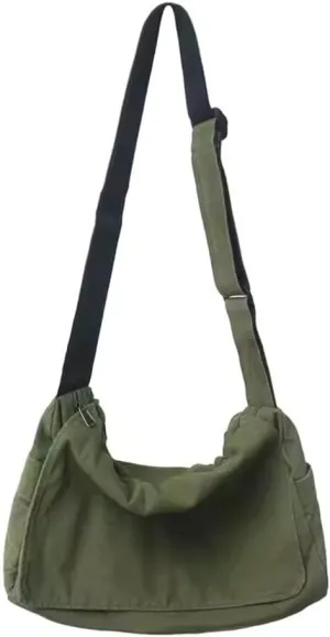 Single shoulder backpack for men and women with diagonal crossing. Postman's class diagonal crossing bag (Green)