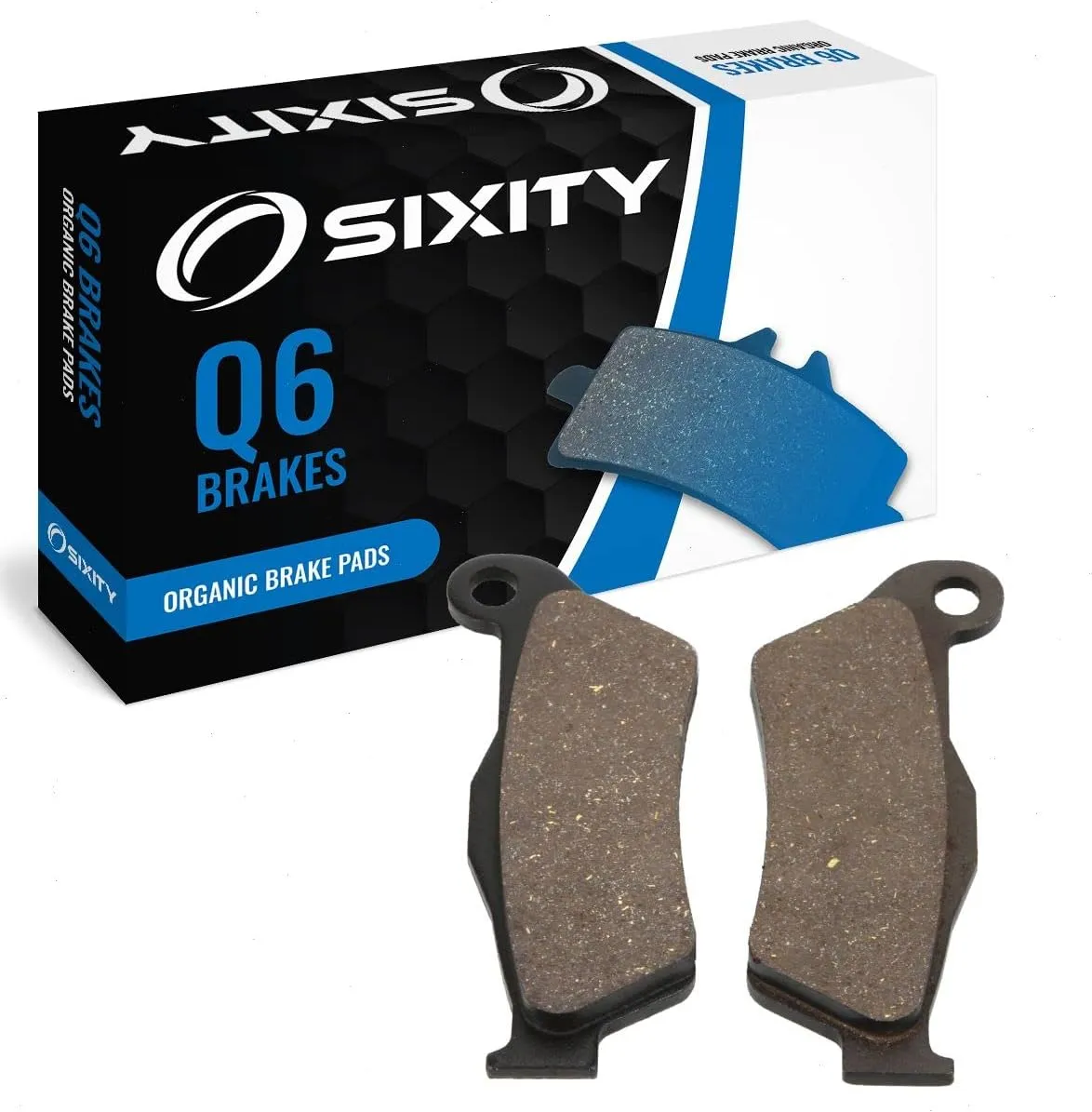 Sixity Q6 Front Organic Brake Pads Compatible with Husqvarna TE310 48mm Marzocchi Kayaba Forks 95mm Caliper Mount Centers 2012 Complete Set
