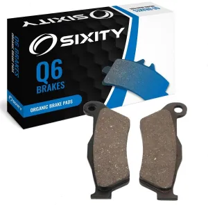 Sixity Q6 Front Organic Brake Pads compatible with Husqvarna TE510 45mm Marzocchi forks 60mm Caliper Mount Centers 2004-2005 Complete Set