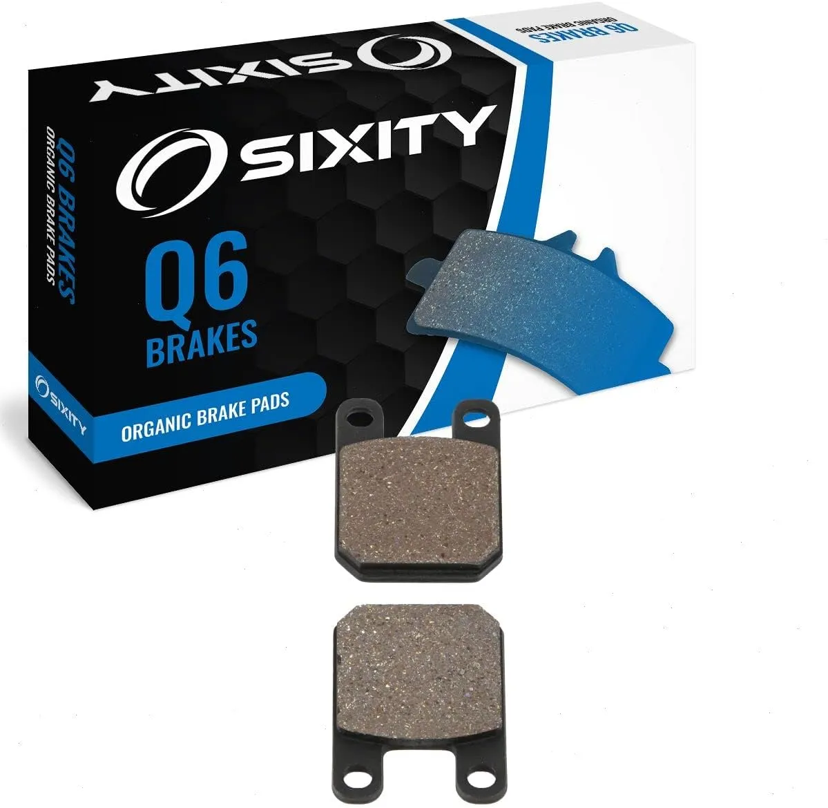 Sixity Q6 Front Organic Brake Pads compatible with Italjet Dragster 50 LC 1998-2003 Complete Set