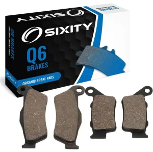 Sixity Q6 Front Rear Organic Brake Pads compatible with Husqvarna TC450 45mm Marzocchi forks 60mm Caliper Mount Centers 2003 Complete Set