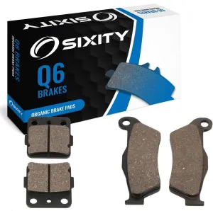 Sixity Q6 Front Rear Organic Brake Pads compatible with Husqvarna WR125 45mm Marzocchi forks 60mm Caliper Mount Centers 2000-2001 Complete Set