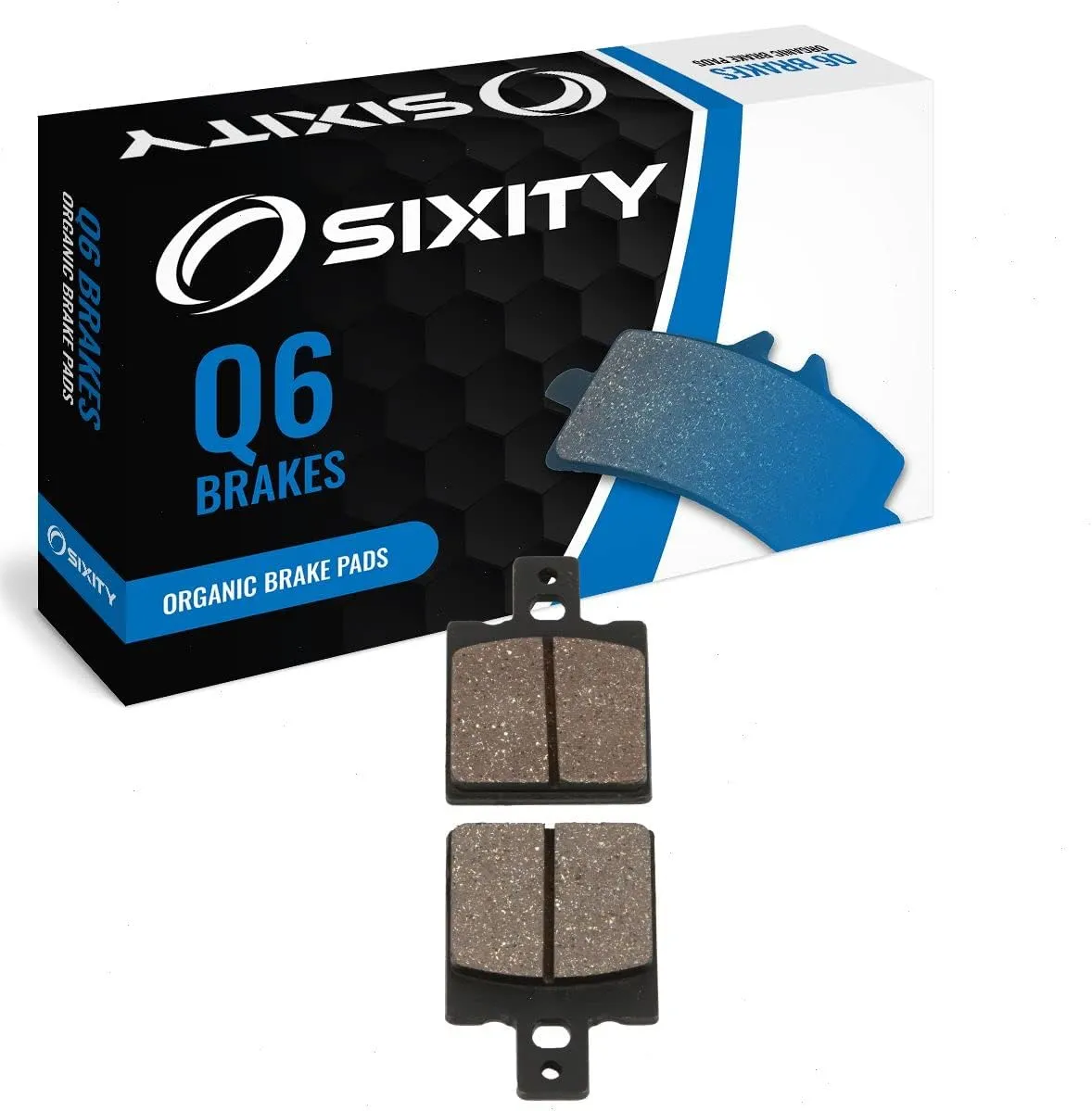 Sixity Q6 Rear Organic Brake Pads compatible with Laverda 650 Sport formula 1994-1995 Complete Set