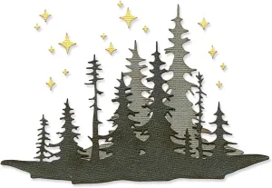 Sizzix Thinlits Die Set 3PK Forest Shadows by Tim Holtz | 666334 | Metal, Wafer-Thin Cutting Dies for Scrapbooking, Embossing, Journalling, Silver