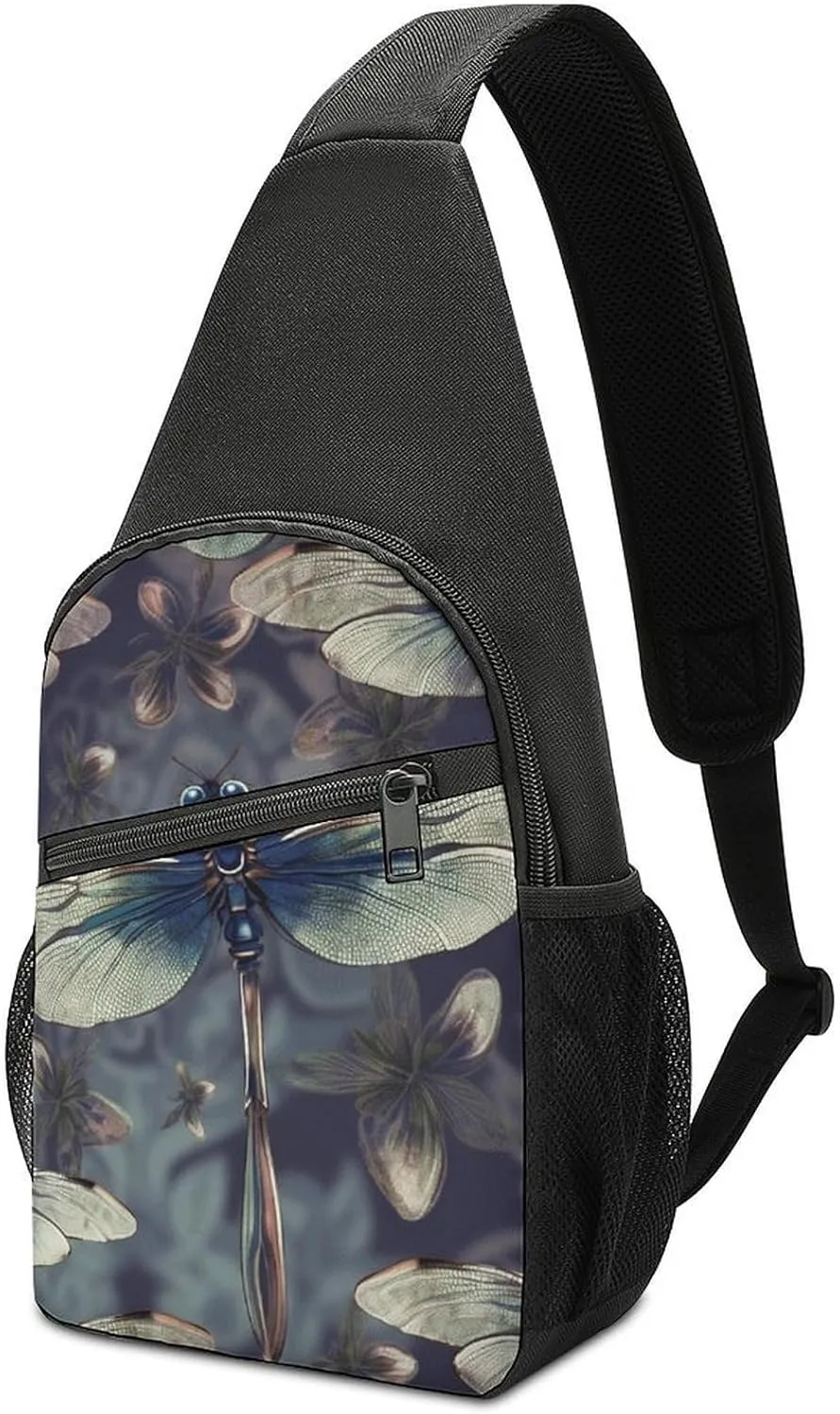 Sling Bags Dragonfly Pattern Chest Bag for Men Women Shoulder Bag for Travel Sport Chest Pack