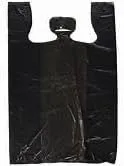 Small 8”x4”x16” Black 15 micron T Shirt Bags w Handles 1000ct From Capital Fresh LLC