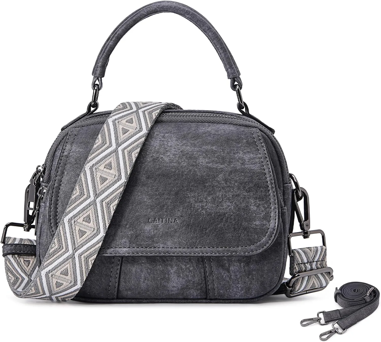 Small Crossbody Bags Purse for Women,Vegan Leather Shoulder Handbags Women Top Handle Satchel Bag with 2pcs Strap