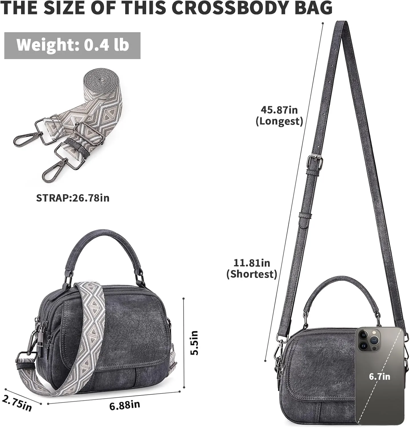 Small Crossbody Bags Purse for Women,Vegan Leather Shoulder Handbags Women Top Handle Satchel Bag with 2pcs Strap