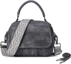 Small Crossbody Bags Purse for Women,Vegan Leather Shoulder Handbags Women Top Handle Satchel Bag with 2pcs Strap