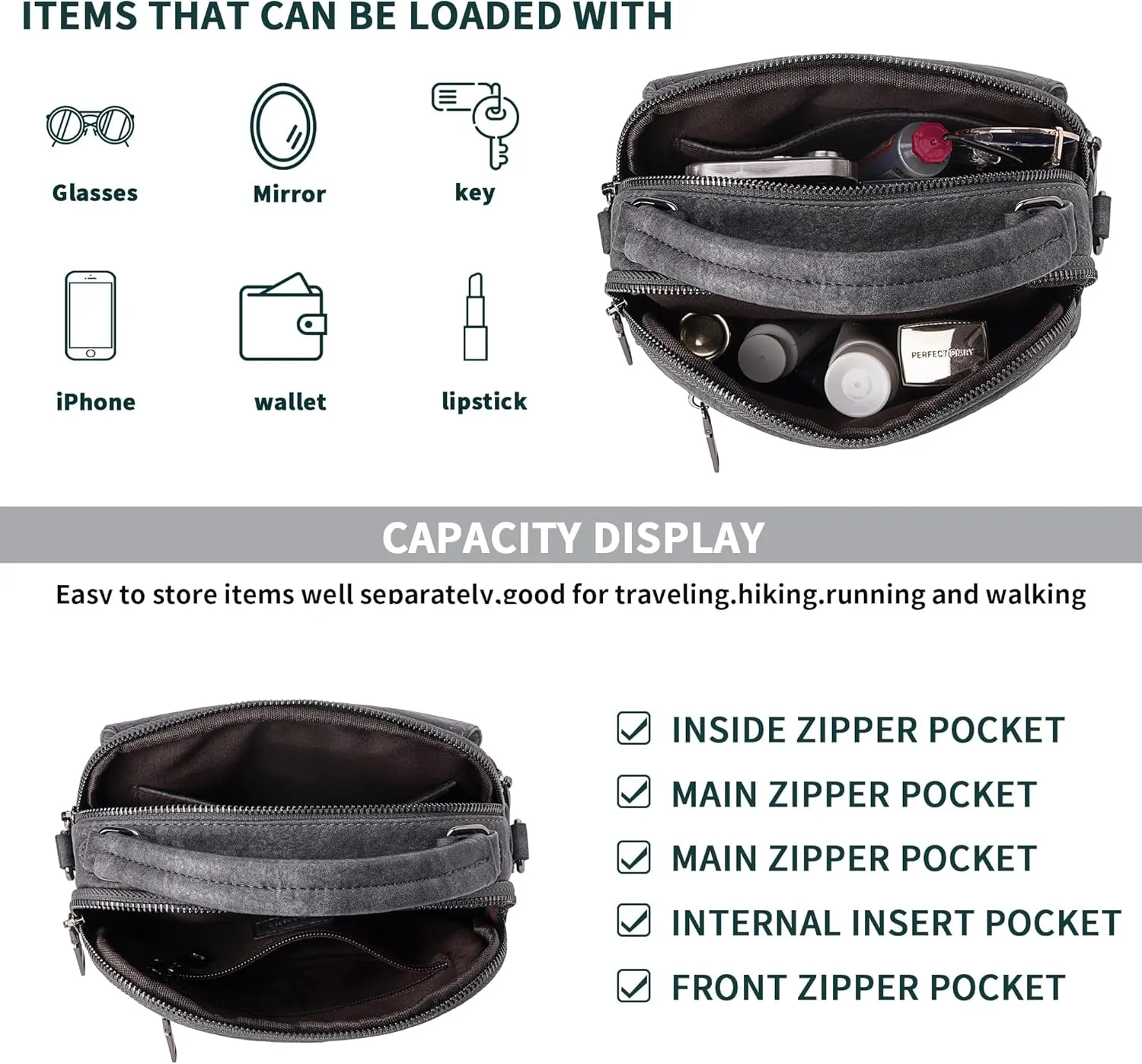 Small Crossbody Bags Purse for Women,Vegan Leather Shoulder Handbags Women Top Handle Satchel Bag with 2pcs Strap