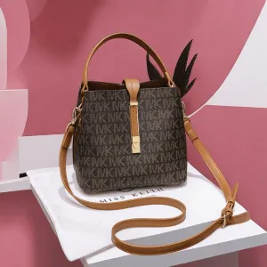 Small Festivals Secure platform Bag Ladies Gifts Girls Bag for Bucket Handbag Women and Women'S a Detailed Brown Simplicity Crossbody Shoulder Fashion Summer for