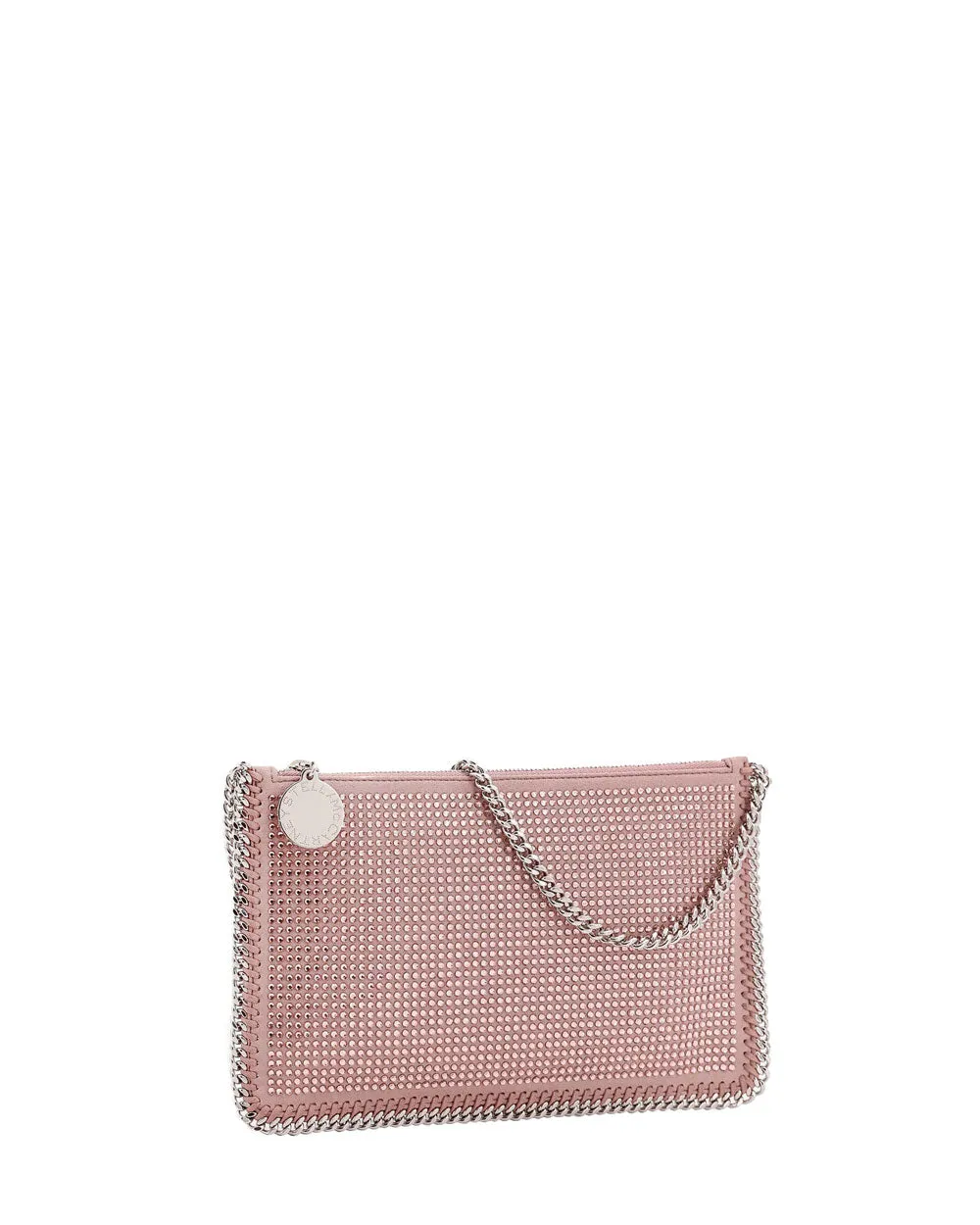Small Pochette Crystal Shoulder Bag in Dusty Pink