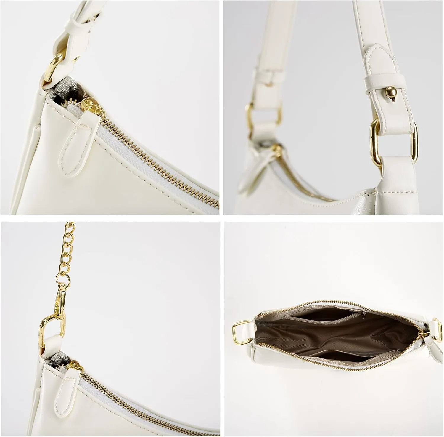 Small Shoulder Bag for women Clutch Purse Handbag with 2 Removable Straps and Zipper Closure Crossbody Bags
