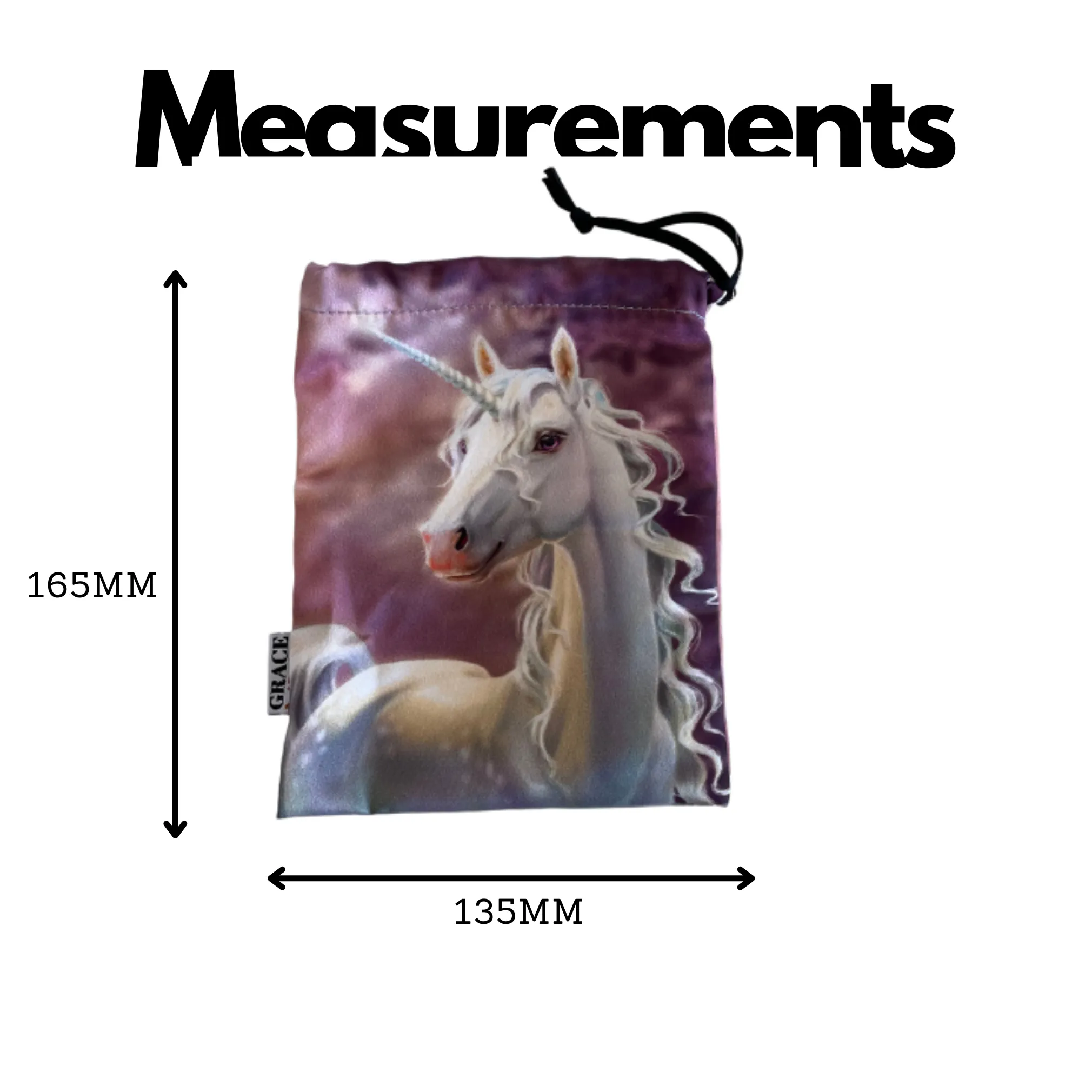 Small Storage Bag, Drawstring design- Perfect for Everyday Use - Unicorn