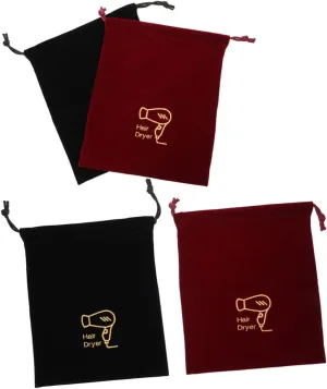 SMASOLO 4pcs Drawstring Storage Bags for Travel Hair Dryer Pouches for Cosmetics Home Hotel Use Durable Reusable Material Meticulously Designed with Strong Drawstrings