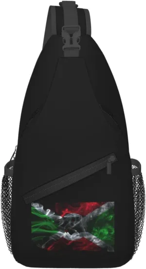Smoke Style Flag Of Burundi Crossbody Bags For Women Men Chest Backpack Gym Shoulder Bag Travel Outdoor Sports Casual Crossbody Bags
