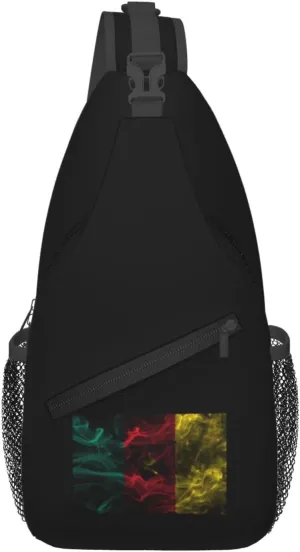 Smoke Style Flag Of Cameroon Crossbody Bags For Women Men Chest Backpack Gym Shoulder Bag Travel Outdoor Sports Casual Crossbody Bags