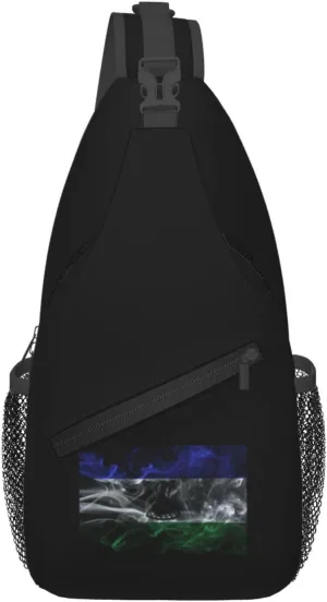 Smoke Style Flag Of Lesotho Crossbody Bags For Women Men Chest Backpack Gym Shoulder Bag Travel Outdoor Sports Casual Crossbody Bags