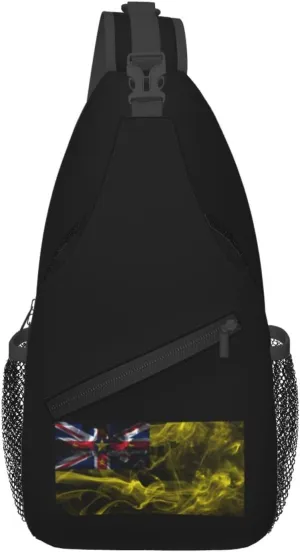 Smoke Style Flag Of Niue Crossbody Bags For Women Men Chest Backpack Gym Shoulder Bag Travel Outdoor Sports Casual Crossbody Bags