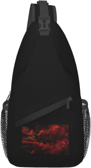 Smoke Style Flag Of The People's Republic Of The Congo Crossbody Bags For Women Men Chest Backpack Gym Shoulder Bag Travel Outdoor Sports Casual Crossbody Bags