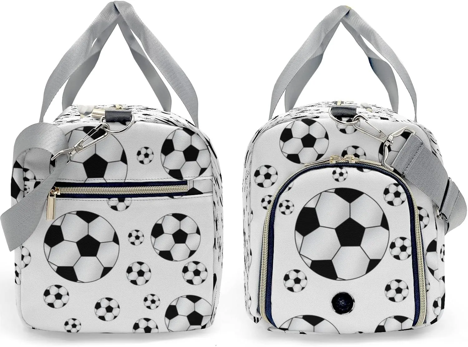 Soccer Balls White Personalized Duffel Bags Customized Multi-Function Travel Bag Gym Sports Bag Dance Ballet Overnight Carry On Weekend Bag