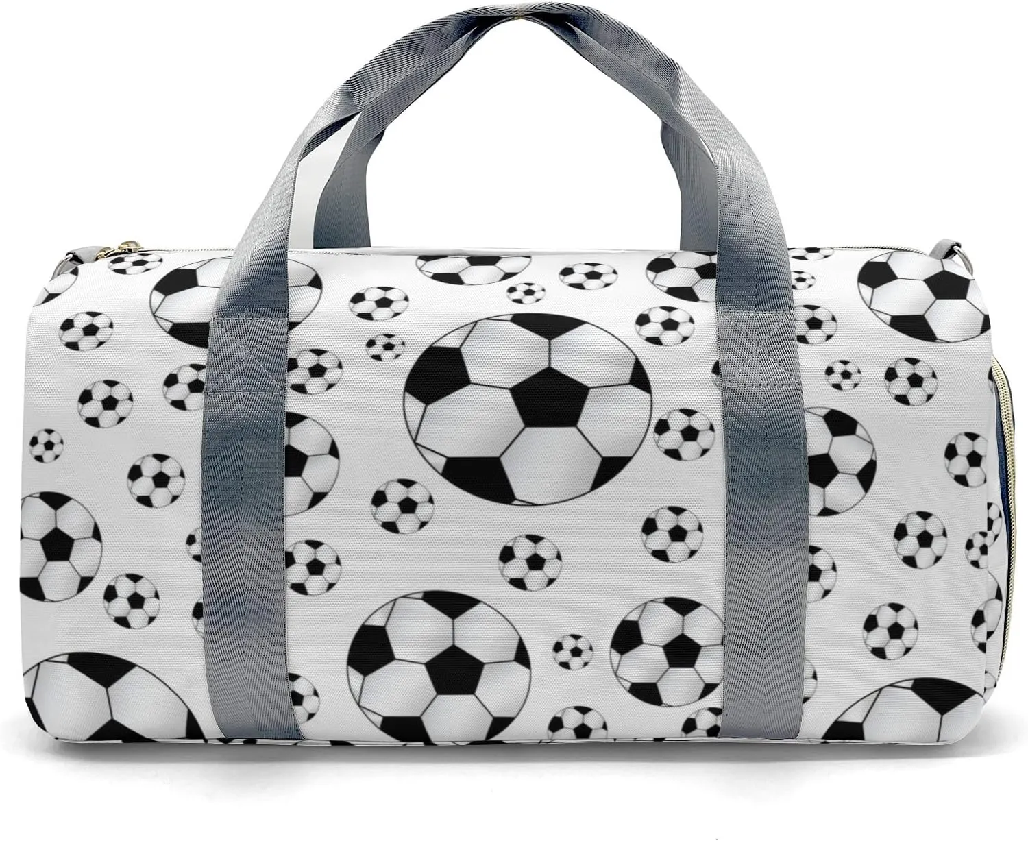 Soccer Balls White Personalized Duffel Bags Customized Multi-Function Travel Bag Gym Sports Bag Dance Ballet Overnight Carry On Weekend Bag
