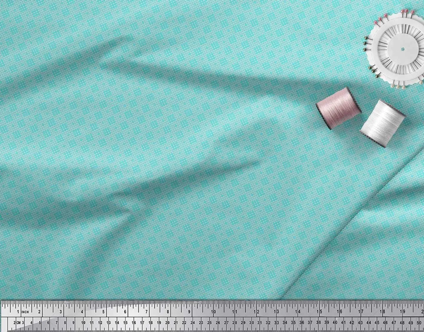 Soimoi Rayon Green Fabric - by The Yard - 56 Inch Wide - Knitted Sewing Shirting - Textile Charm with Knitted Sewing Patterns Printed Fabric